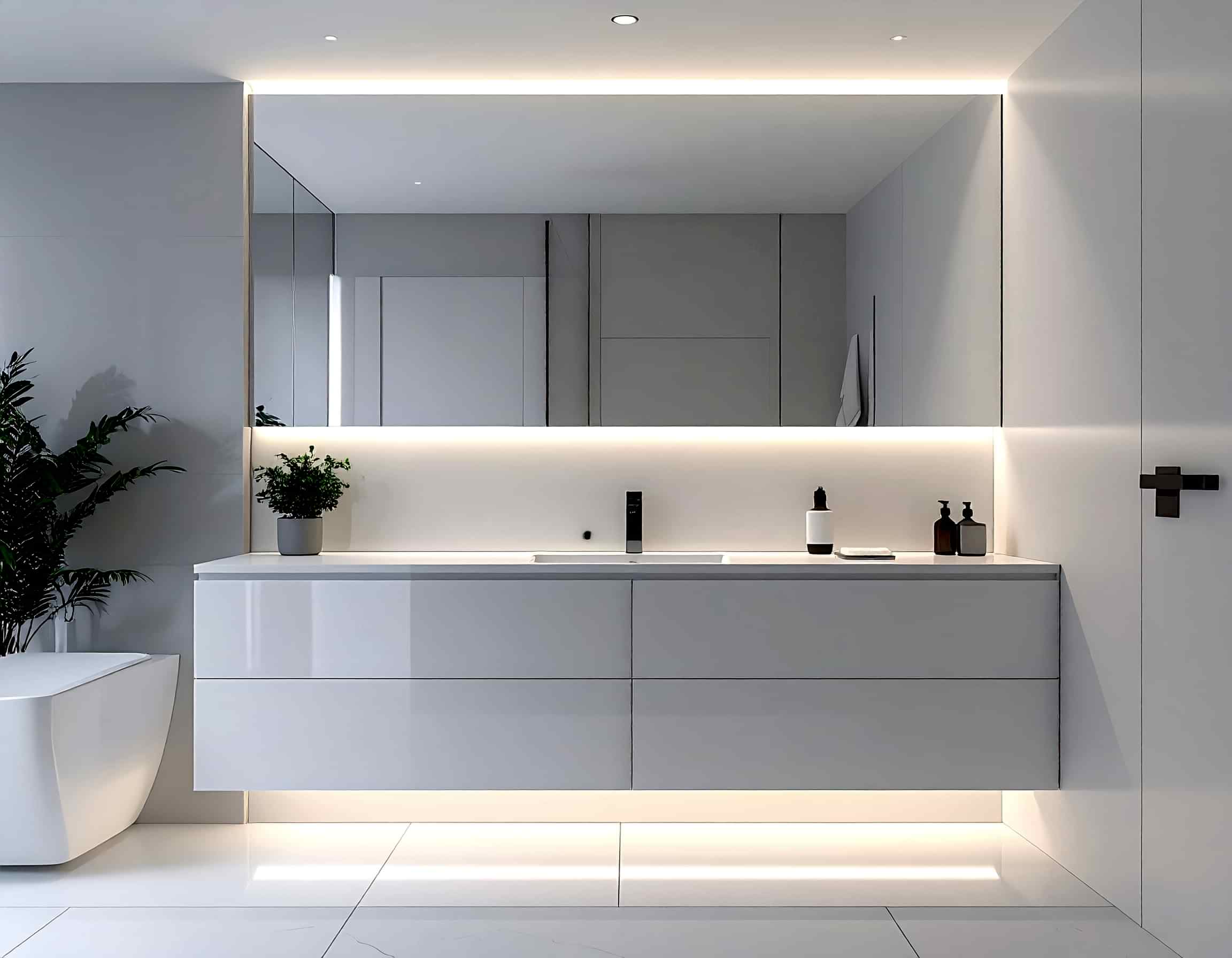 akrilik kapaklı banyo dolabı